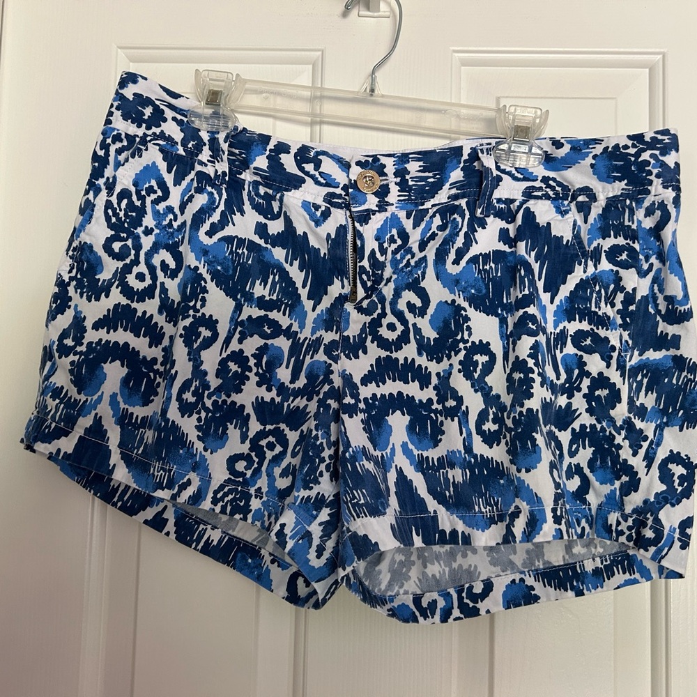 Blue Patterned Women's Shorts